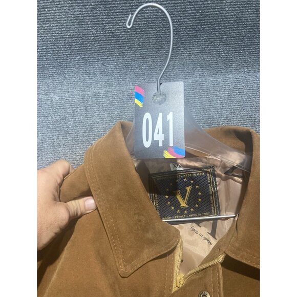 Vintage Alta Mods Italy Faux Suede Bomber Jacket  Men’s Size XL Brown Full Zip - Picture 11 of 11